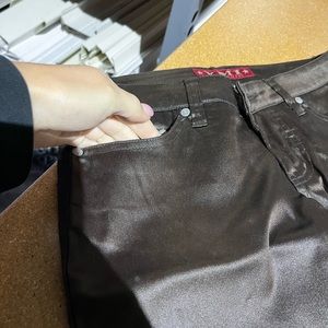 Brown satin pants